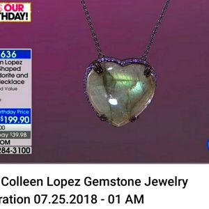 Colleen Lopez Labrodite Amethyst Heart Necklace